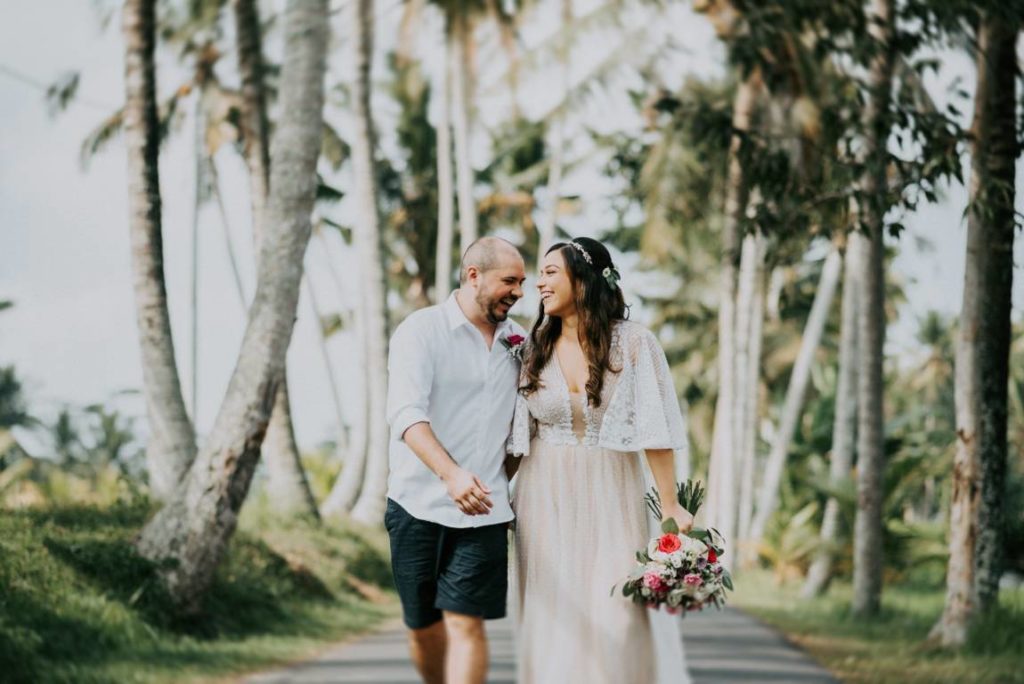 Bali waterfall wedding organized by Bali Moon Wedding